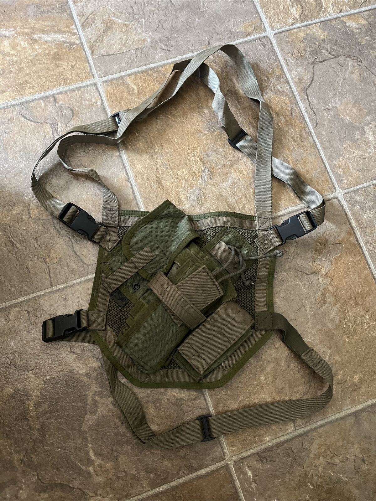 Rare Old School Eagle Industries Radio Chest Harness OD Green Tag Wildlands