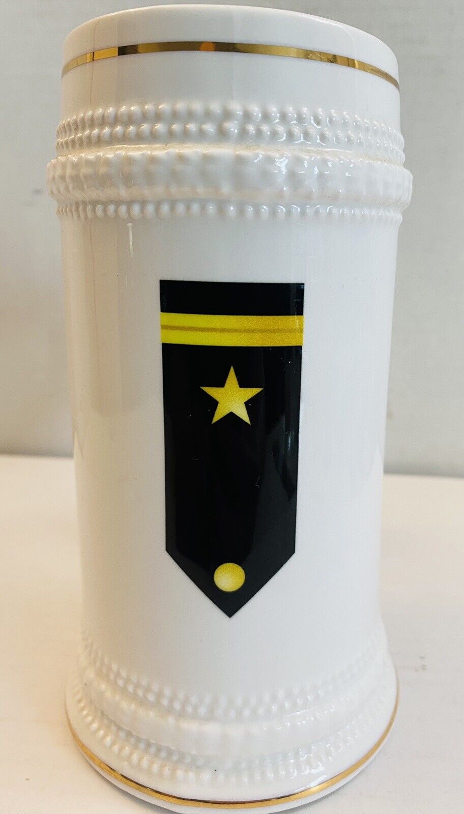 US Navy Naval Officer Ensign Stein Ceramic Mug Gold Trim