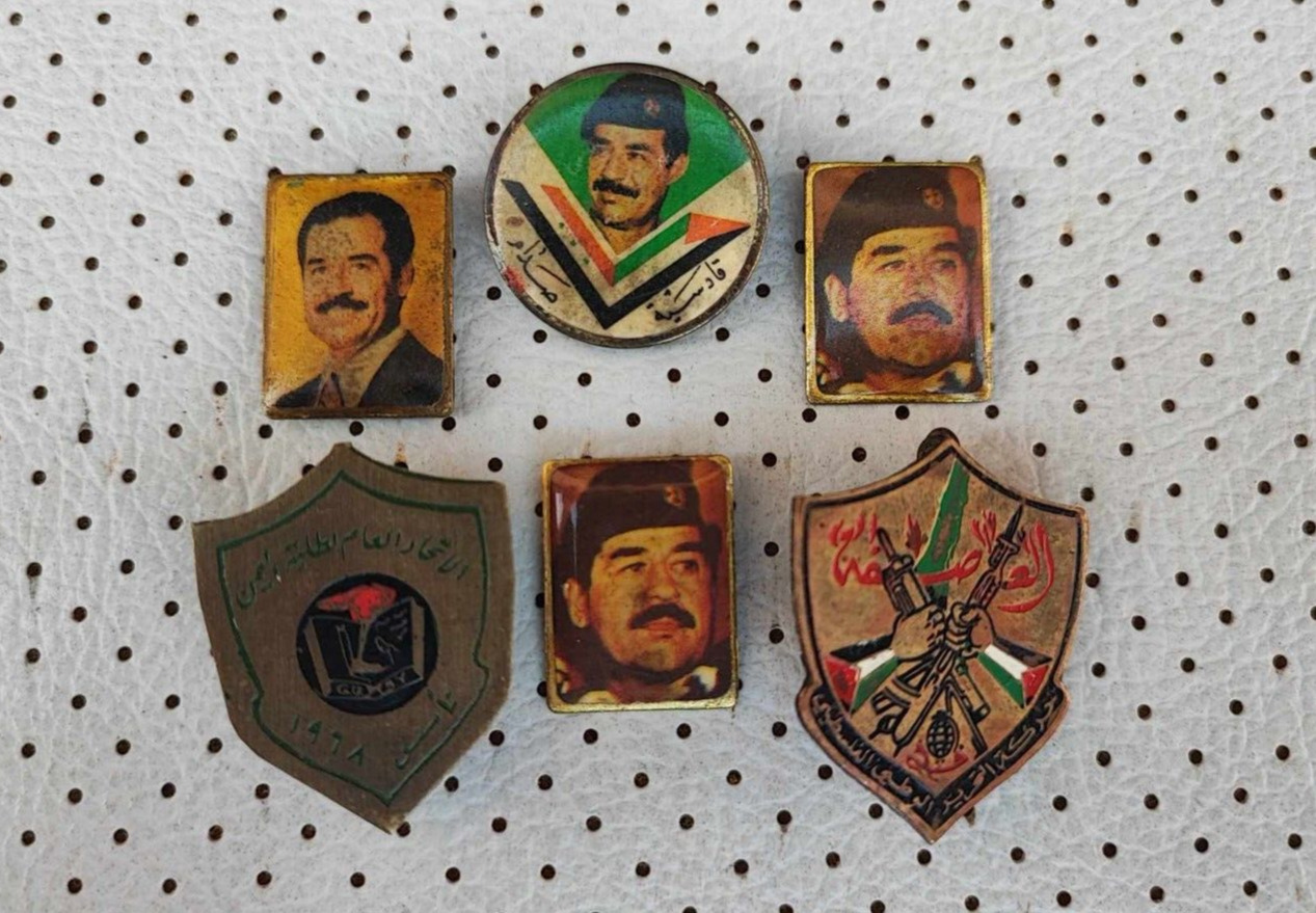 Saddam Hussein Pins Vintage Original 1981 Iraq ex President RARE Badges Iraqi