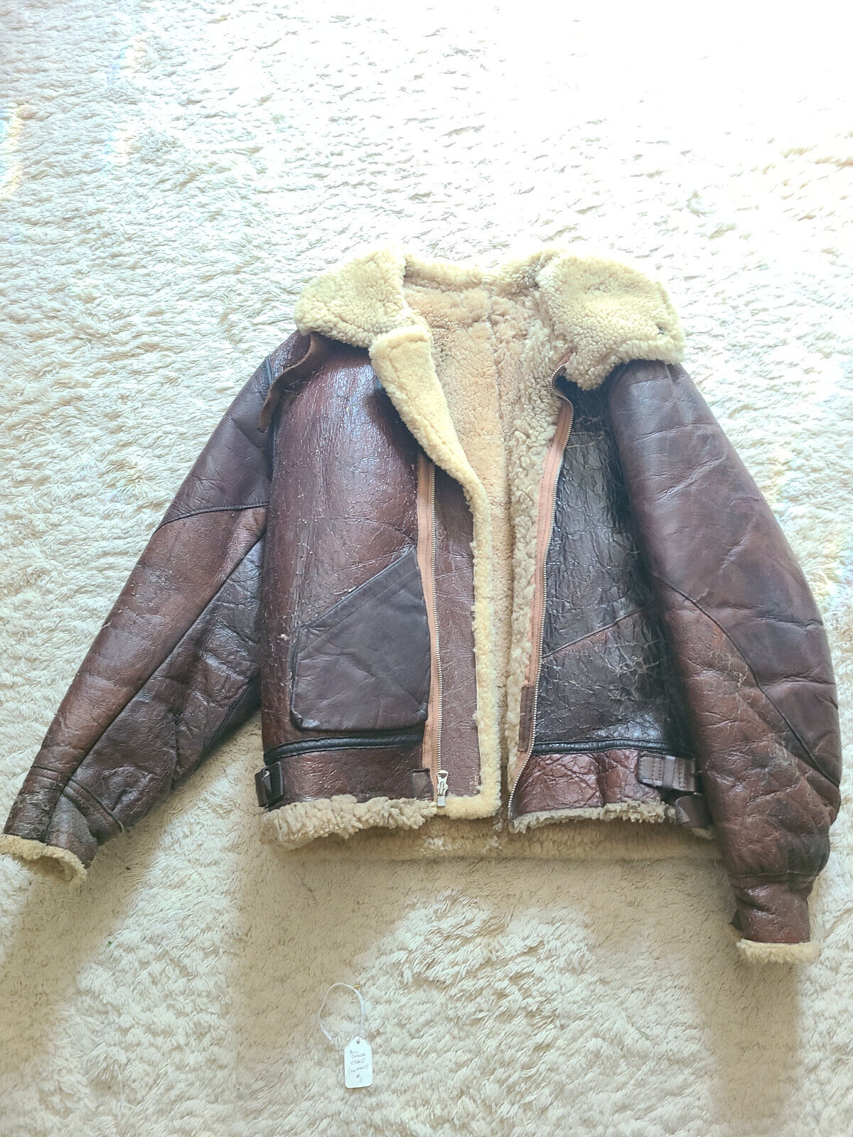 WWII original B-3 shearling size 40 jacket owned by Bill Turner