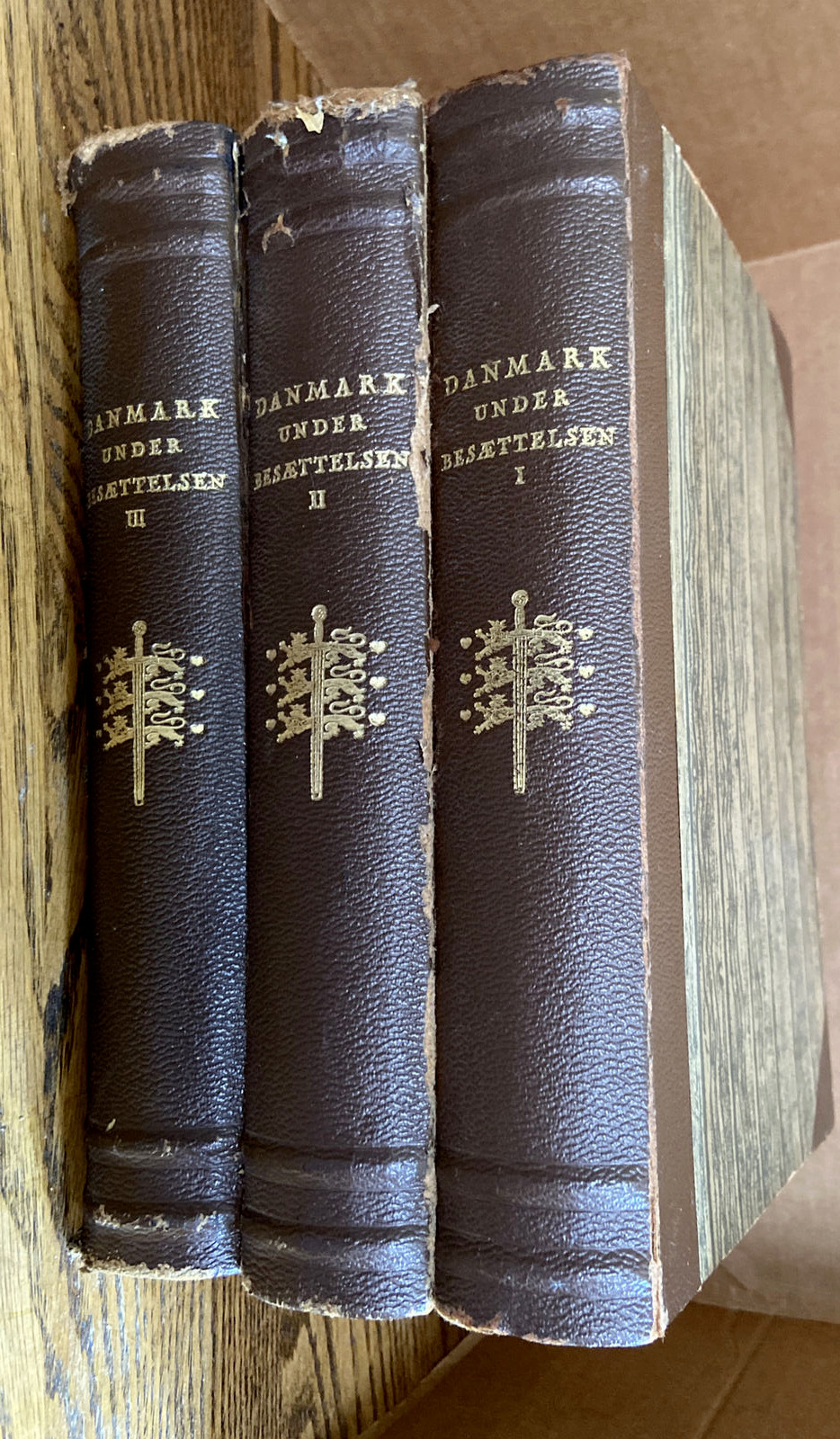 1945 3 Volumes Danmark under Besaettelsen  (Denmark Under Occupation) in Danish)