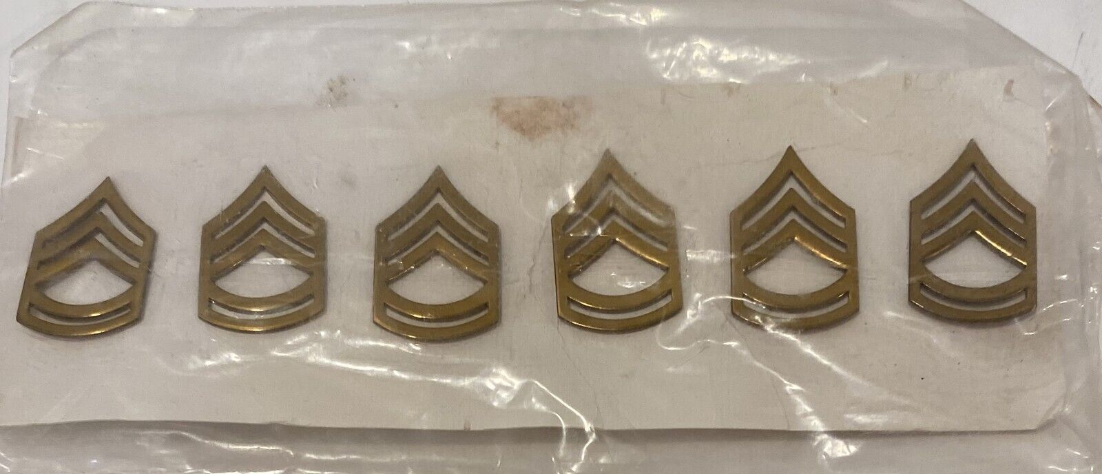 US Army Sergeant First Class E7 Polished Brass Rank Insignia - Three Pair
