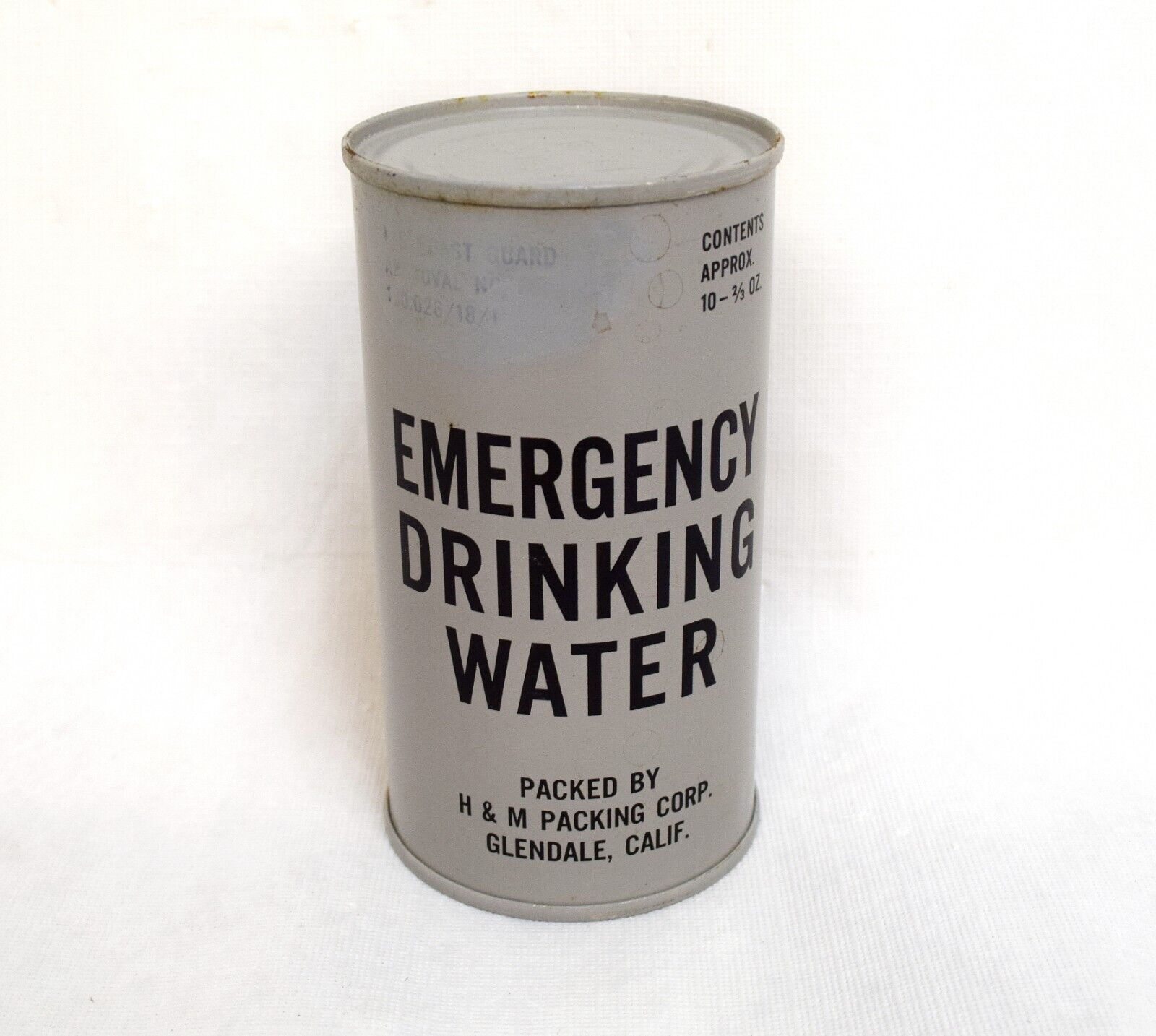 COLD WAR ERA VINTAGE U.S. GOV\'T EMERGENCY DRINKING WATER CAN UNOPENDED