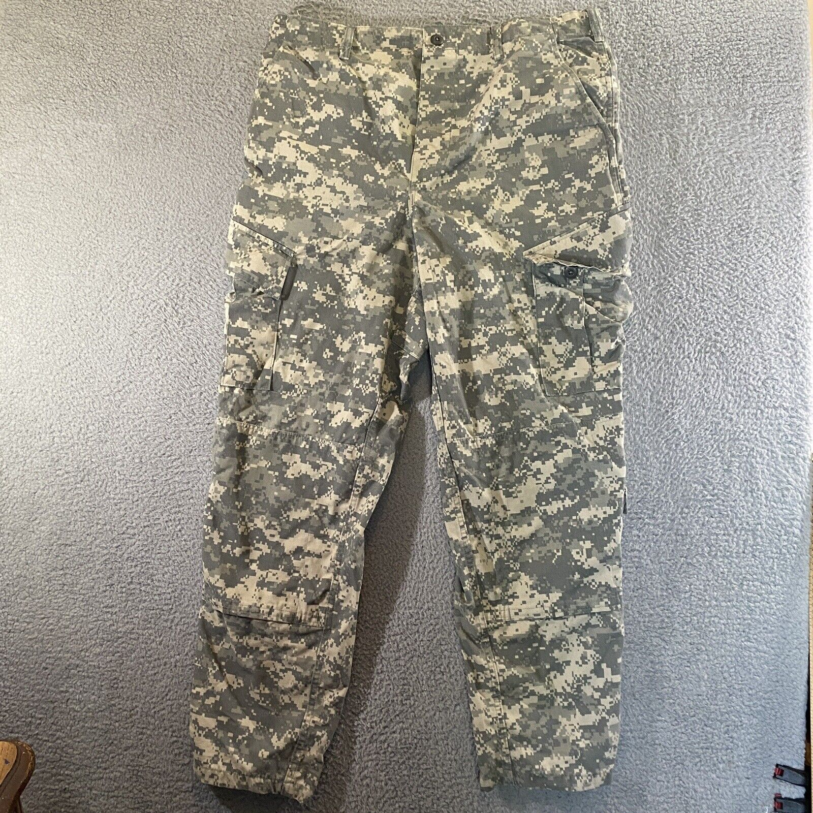 Military Pants Mens Large Gray Trousers Digital Camo Cargo Army Combat Uniform