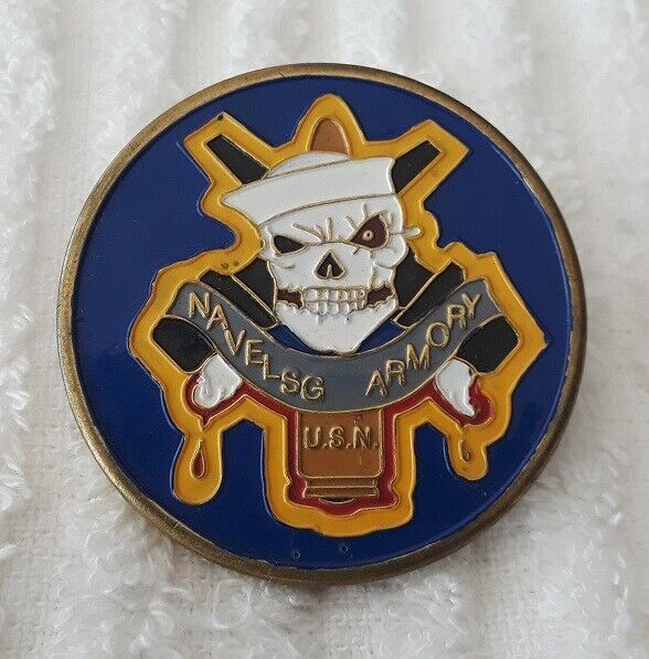 AUTHENTIC USN NAVY NAVELSG COMBAT ARMORY KUWAIT OIF OEF OND RARE CHALLENGE COIN