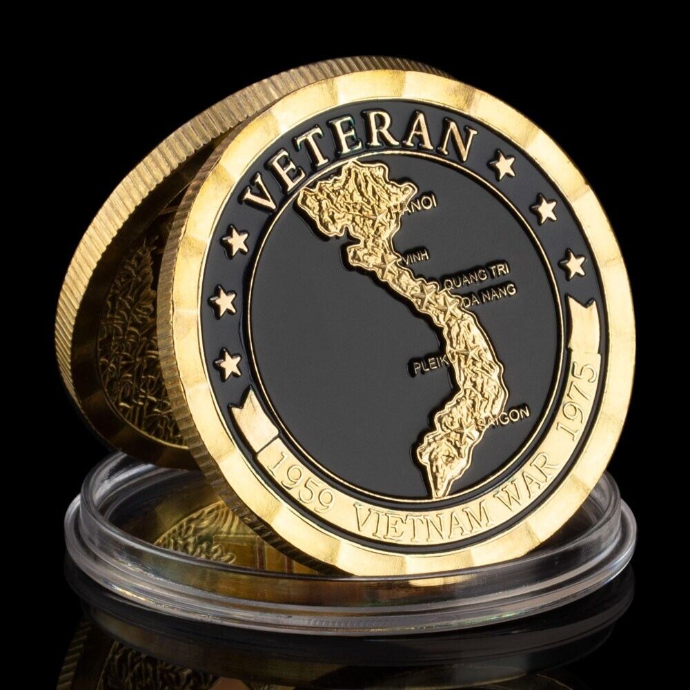 Vietnam War Veteran Ribbon 1959-1975 Military Veteran Challenge Coin