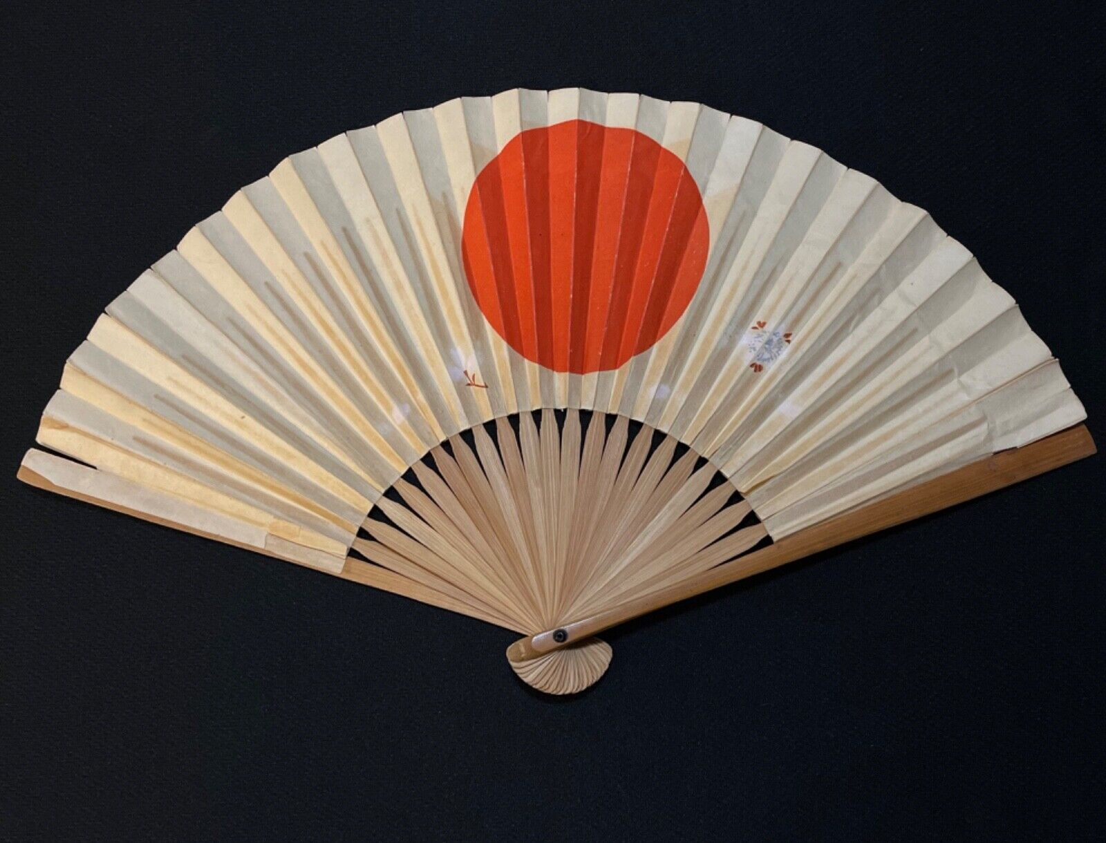 Japanese WWII Patriotic Fan -Antique WW2 Army Navy -IJA IJ -Old Sword Collection