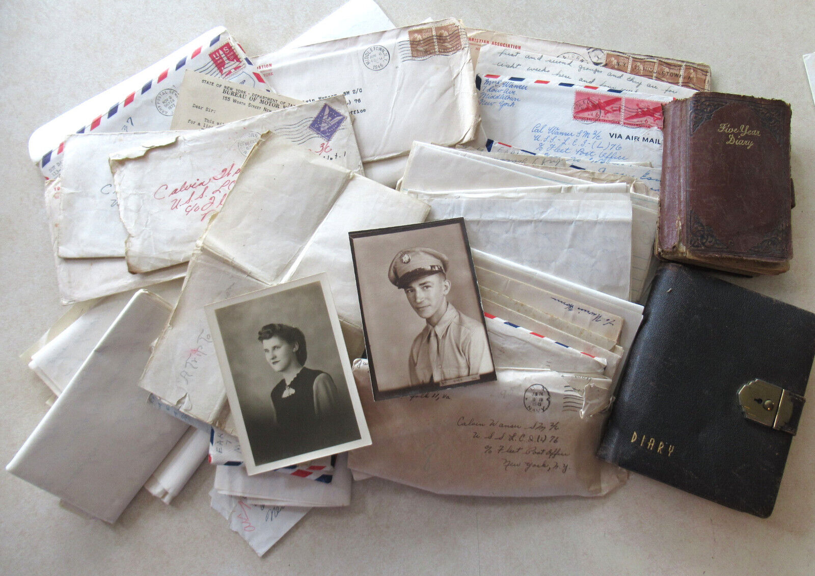 Lot WWII Letters Navy Girlfriend Mom & Dad Friends Divorce