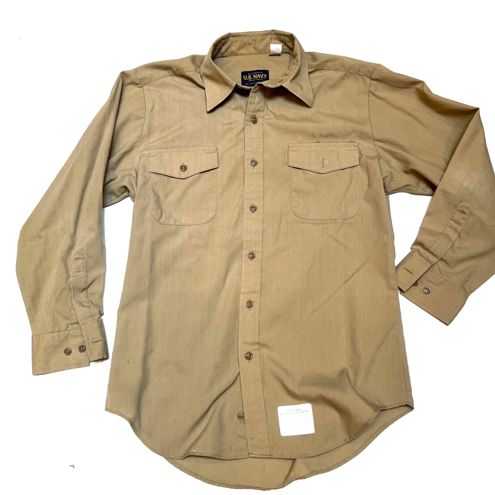 Authentic U.S. NAVY Official Uniform Size 16.5 - 32/33 Long Sleeve Button Shirt