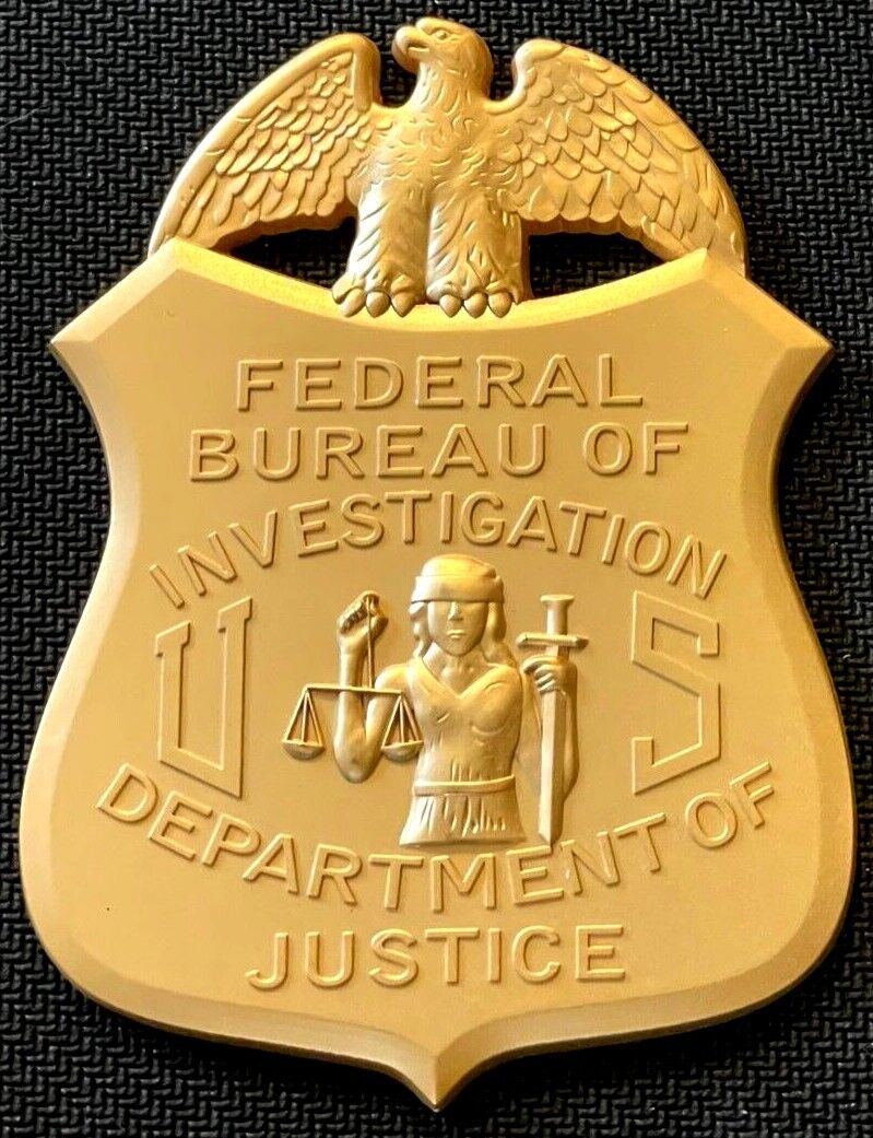 FBI - GIANT paperweight challenge coin GOLD 3.75in version coin