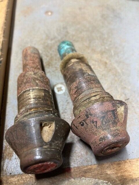 Two nice WW1  French Fuses Fuze Shell trench art some original stenciling 