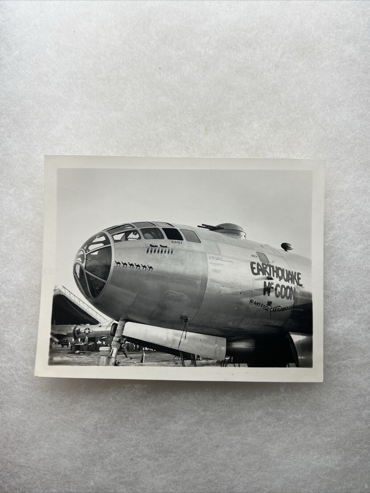 WW2 US Army Air Corps Nose Art “Earthquake McGoon” Plane Photo (V91