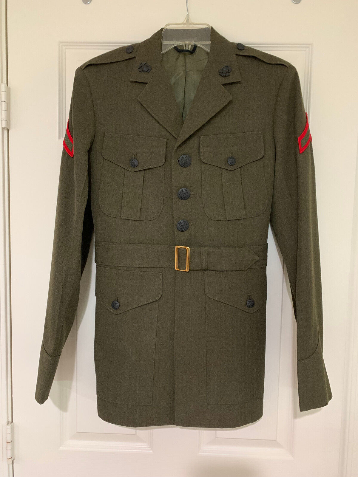 USMC Green Button Down Coat,Jacket Men's Size 30X-Short NSN8405012795579,Uniform