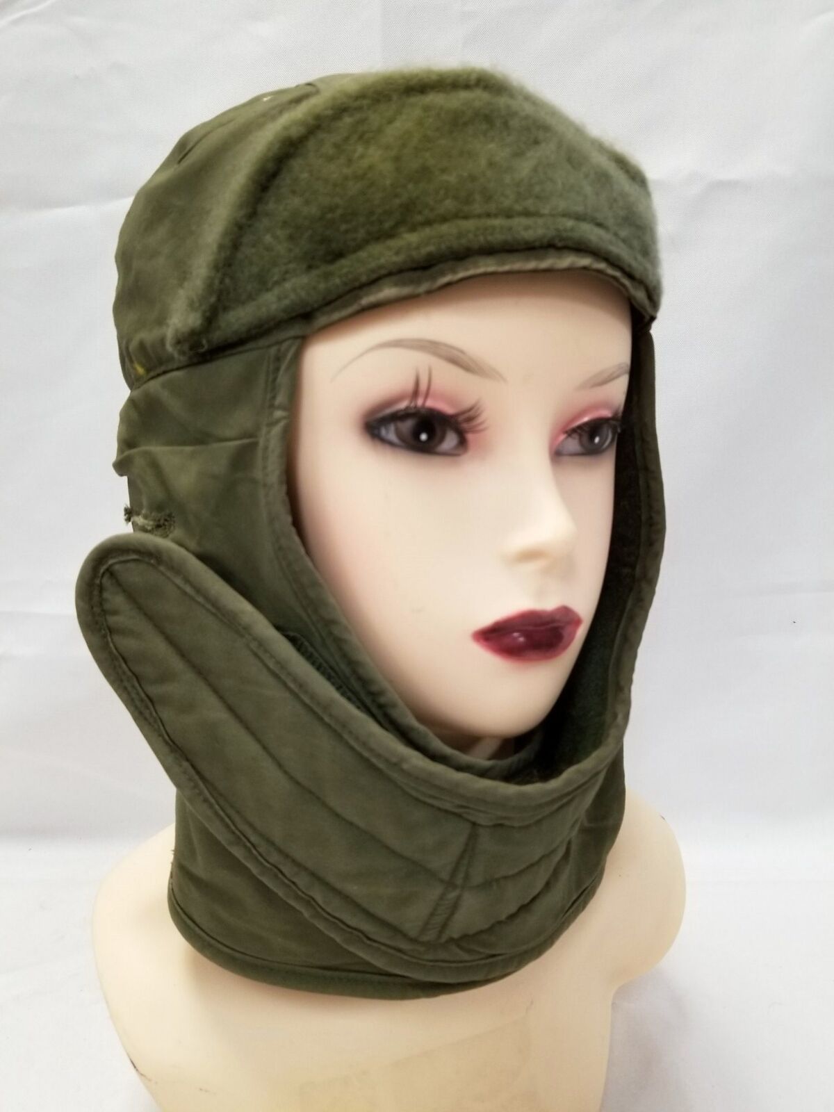 US Military Pile Cap Green Cold Weather Hat Insulating Helmet Liner Size 7 1/4^