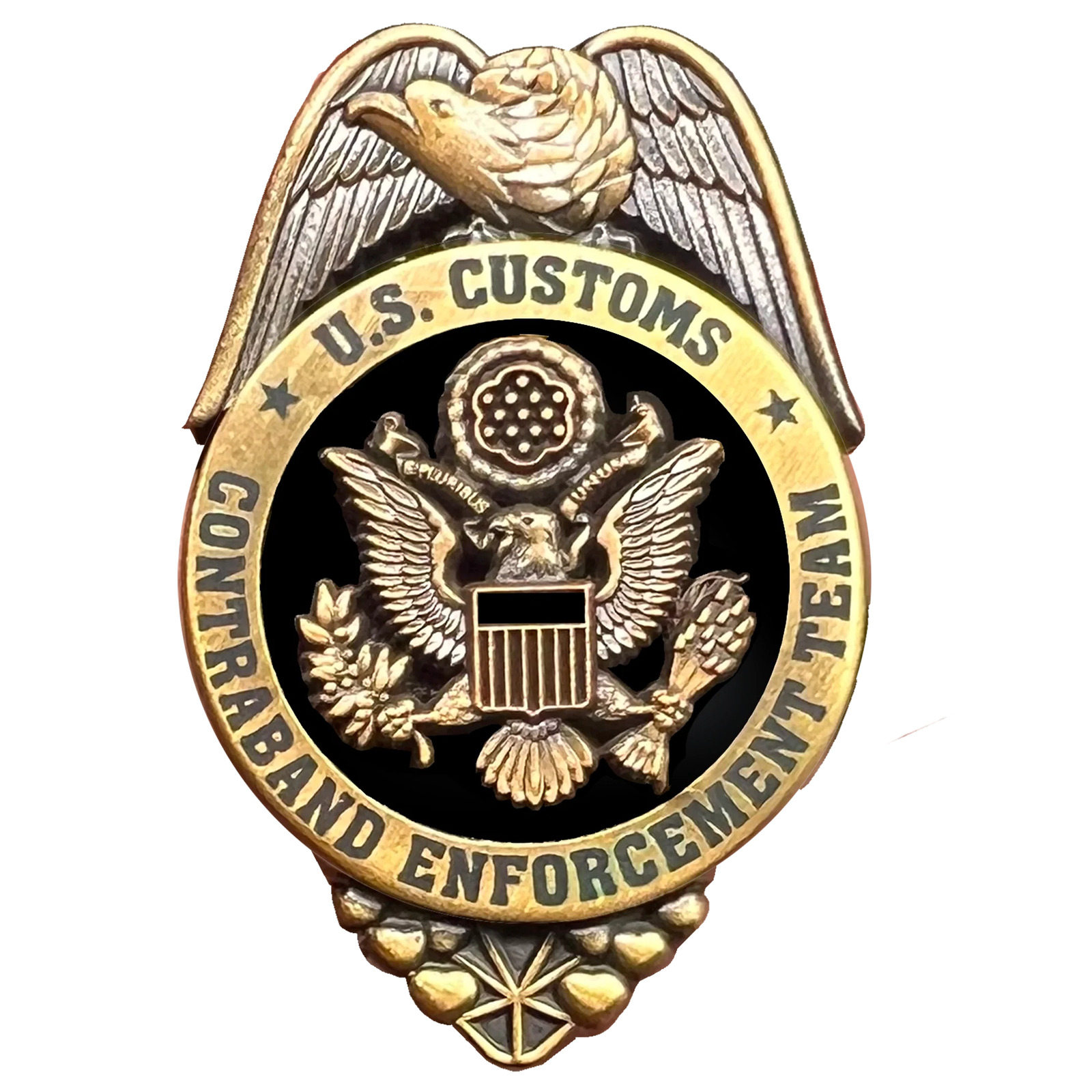 I-013 Legacy U.S. Customs CET Contraband Enforcement Team Pin with dual pin post