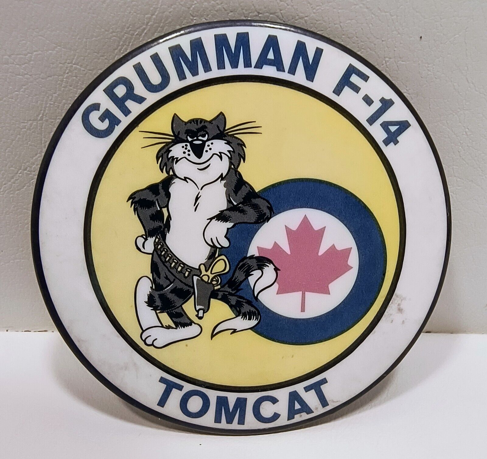  Rare Vintage Canadian Air Force Grumman F-14 Tomcat Pinback Button Ad Pin Rcaf
