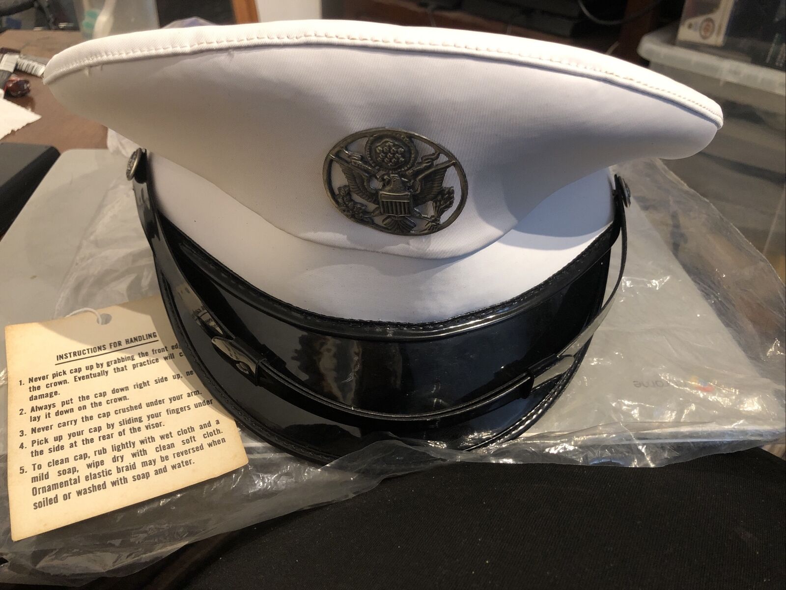 Vintage Bancroft Cap Co Service Military Police Cap Hat Size 7  7/8 VGC