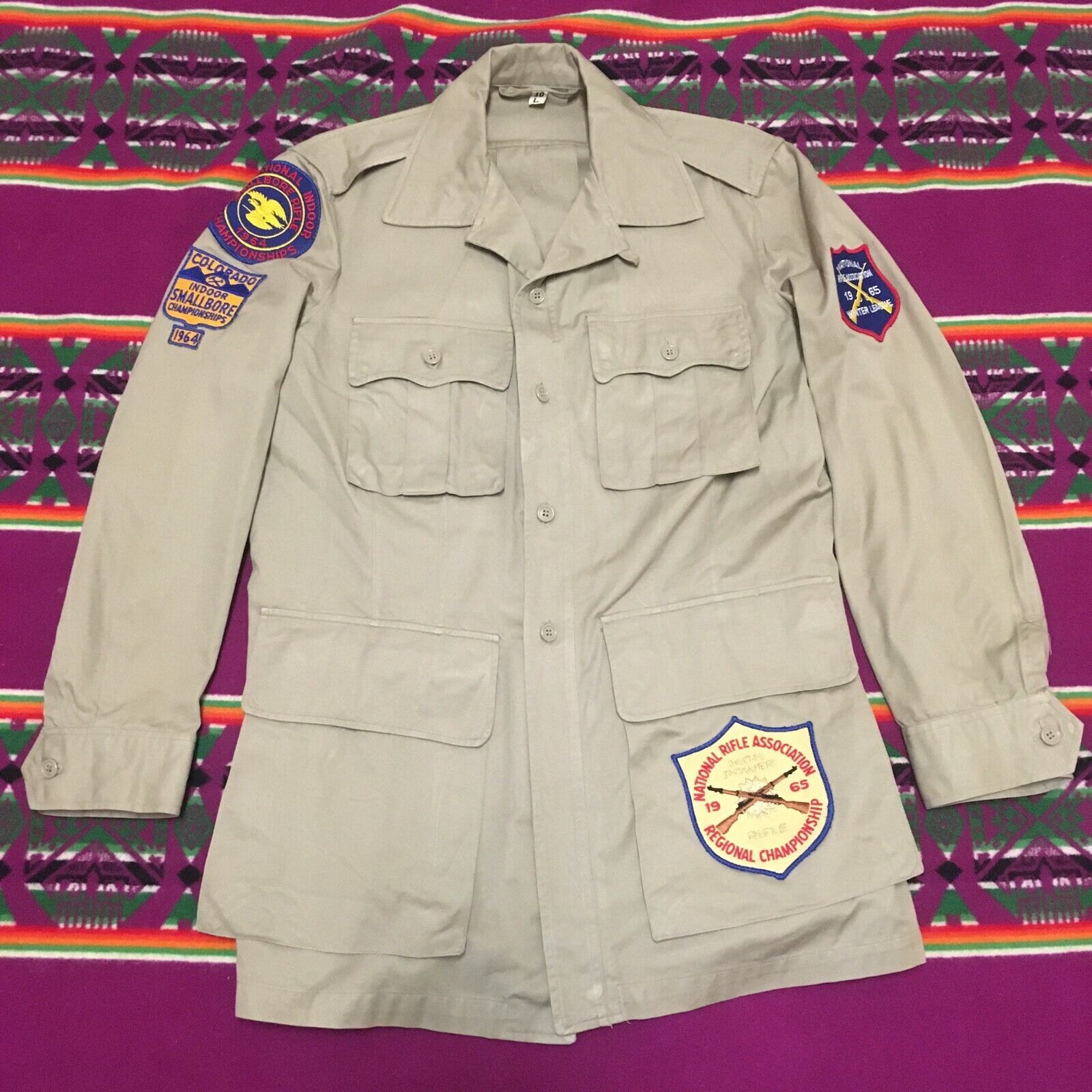  ORIGINAL VINTAGE 50S US AIR FORCE TROPICAL JACKET GREAT CONDITION 42L PATCHES 