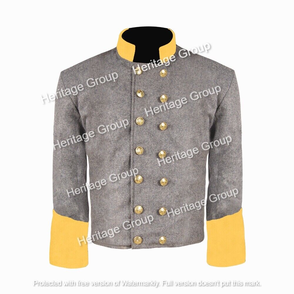 Civil War CSA Officer\' Cavalry Double Breast Wool Sell Jacket Size 48