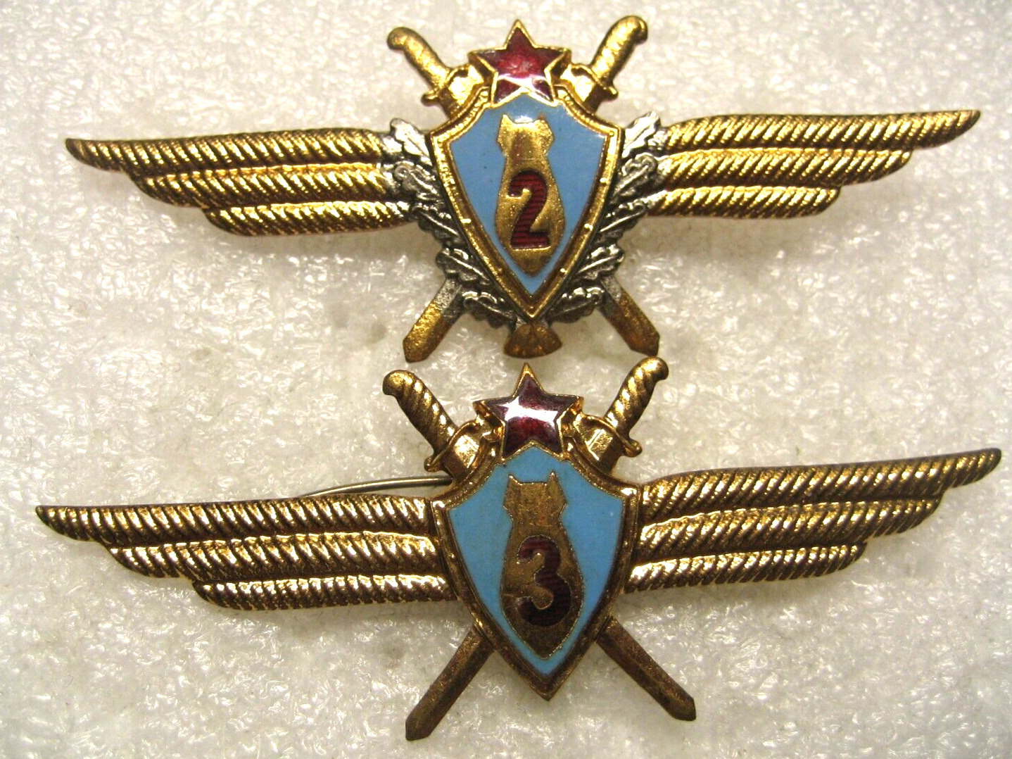 Russia USSR Air Force Navigator 2nd & 3rd class badges wings,1980s
