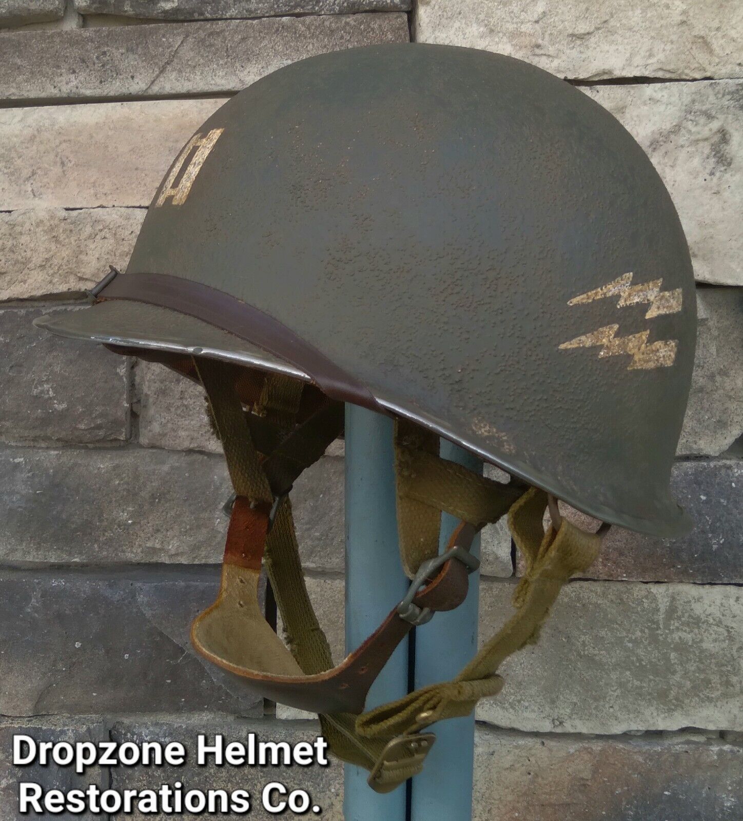 WWII M2 Dbale 82nd Airborne Helmet 508th PIR Paratrooper Liner. Net Front Seam 