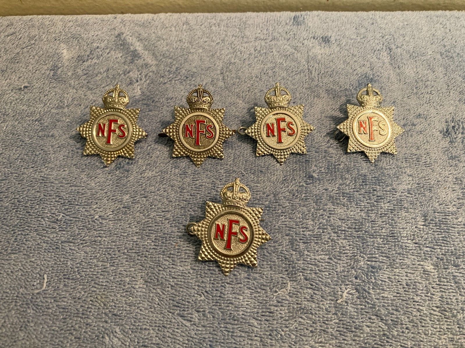Vintage WWII National Fire Service Brigade NFS British Army Military Pin Lot