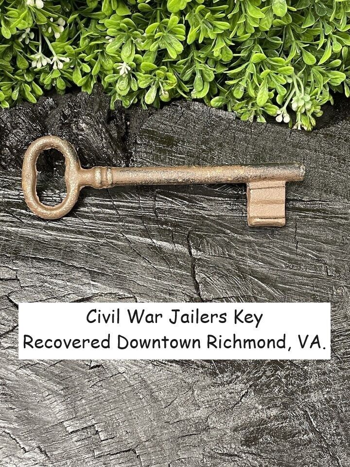 Old Rare Vintage Antique Civil War Relic Jailers Key Downtown Richmond, Virginia