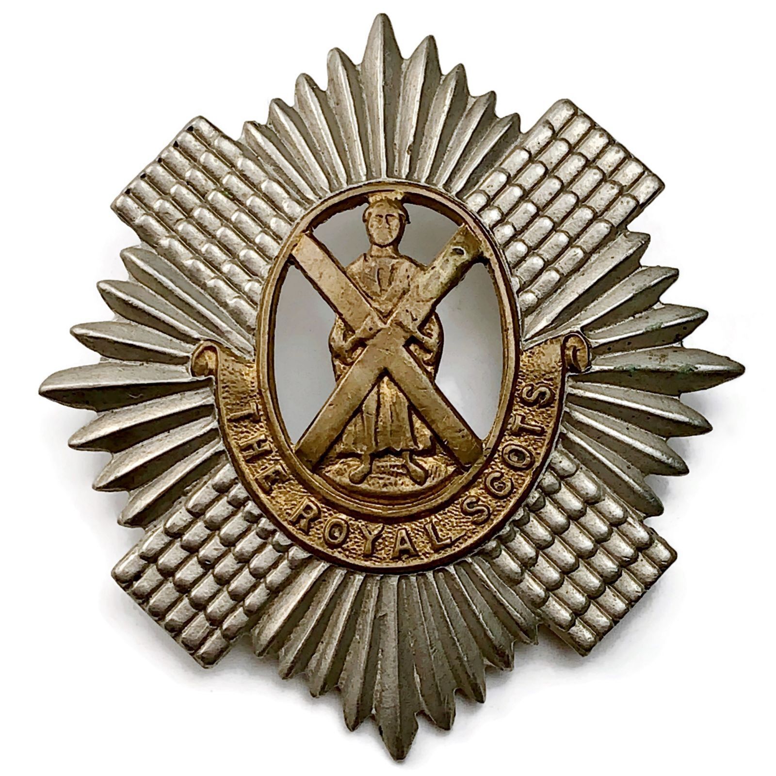 Original WW1 Royal Scots Regiment (Scottish) Cap Badge