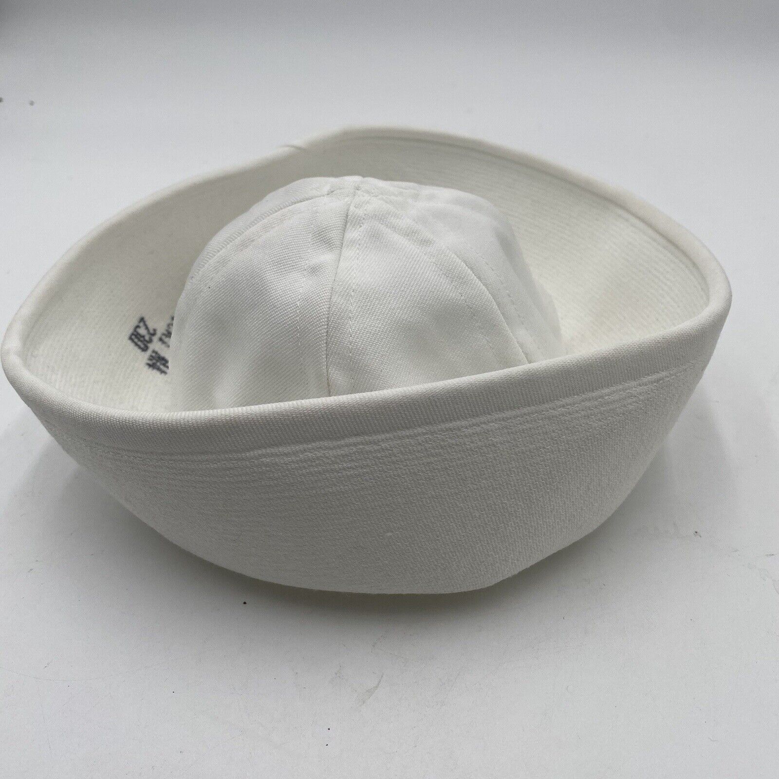 US Navy Issued Dixie Cup Hat Sailor Hat Size 6 1/2 Type III SERVICE white Clean