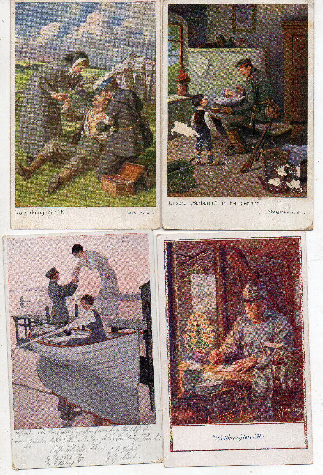 original german ww1 postcards X 4 patriotic 1914/18