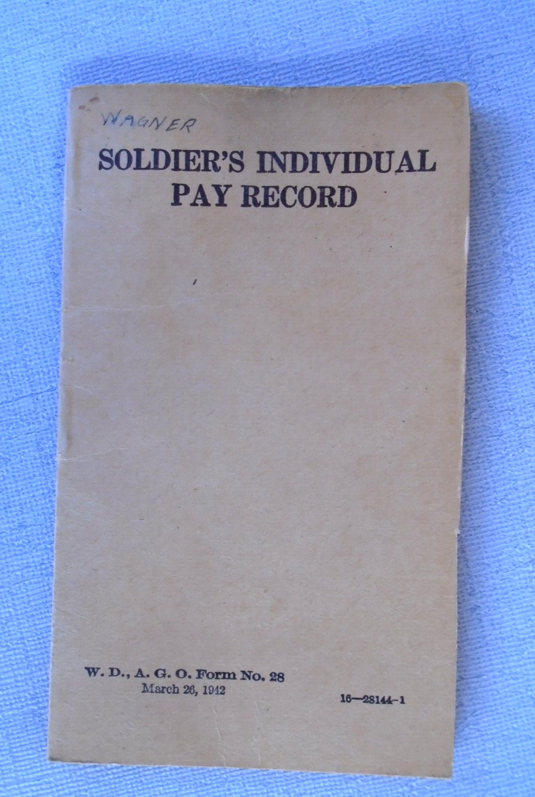 Soldier's Individual Pay Record, dated 1944