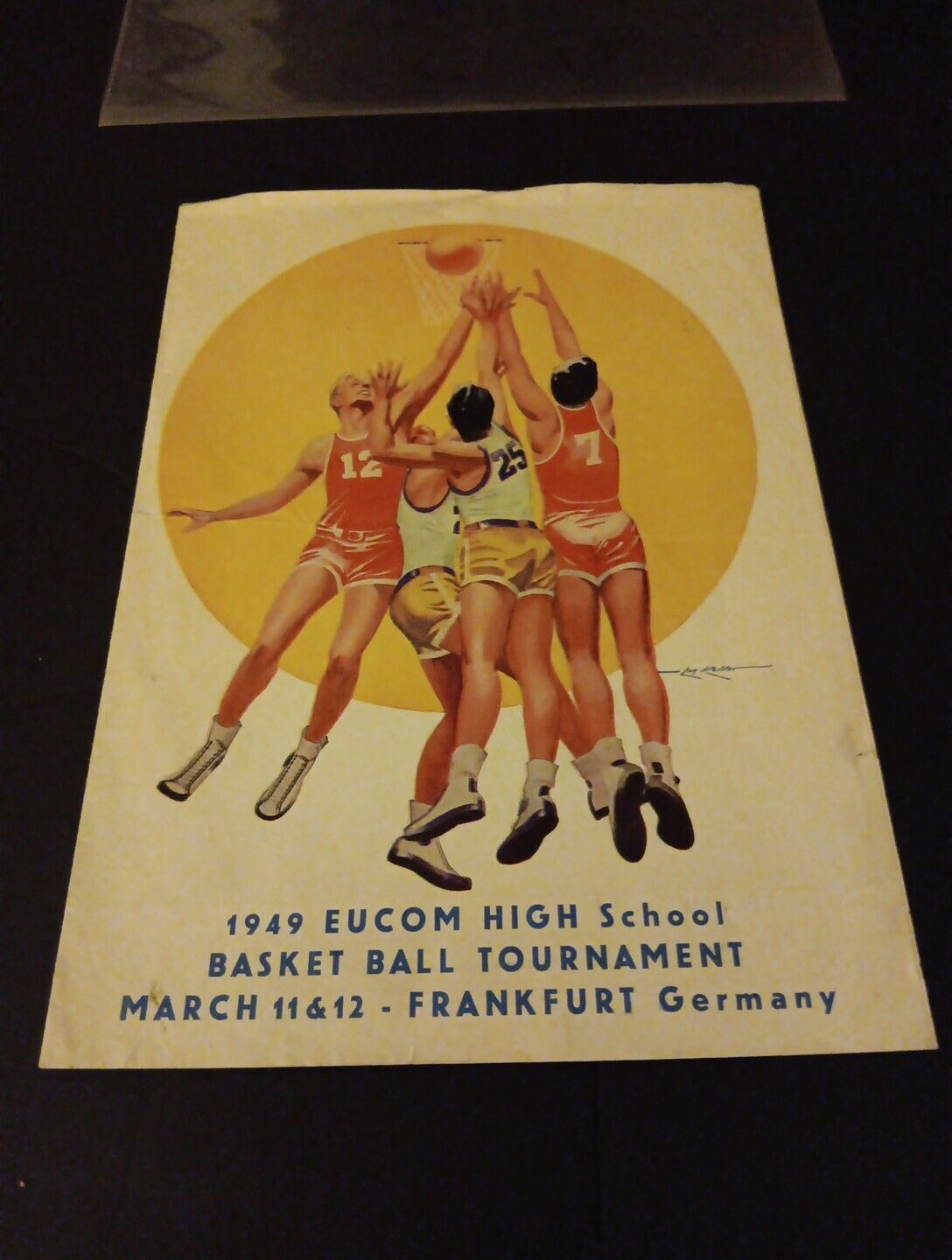 Vintage Military Sports Program: 1949 US Army Europe HS Basketball Champions