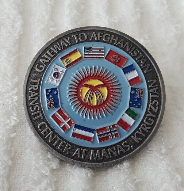 AUTHENTIC OEF MANAS AIR BASE 376 ELRS GATEWAY KYRGYZSTAN RARE CHALLENGE COIN