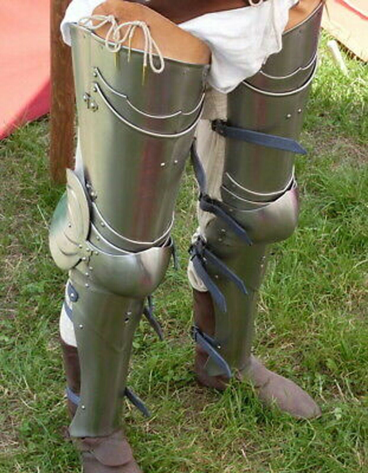 Medieval Knight Late Gothic Full Leg Armor Set with Polyns