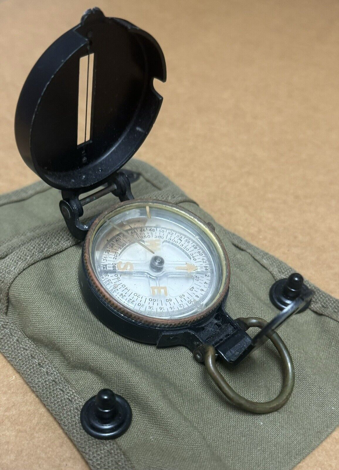 WWII Compass Original and Pouch