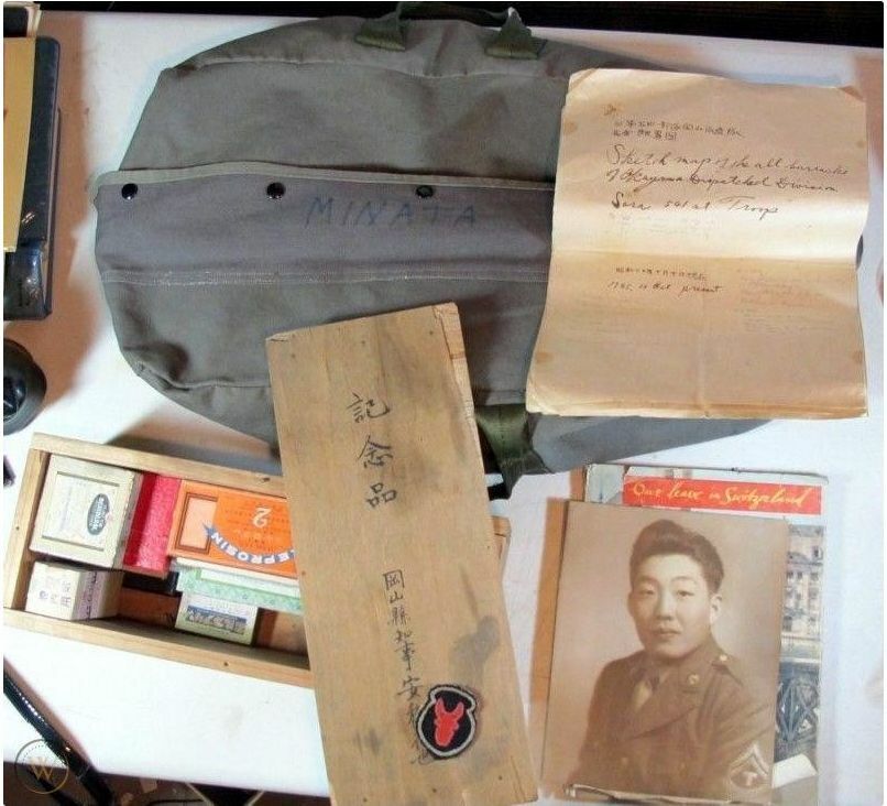 WWII 442ND MEDIC JAPANESE AMERICAN GO FOR BROKE BAG BOX MEDICINE PATCH MAP