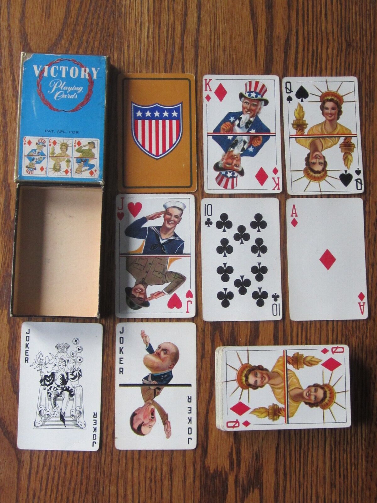 WWII Victory Playing Cards Complete Deck Hitler Mussolini