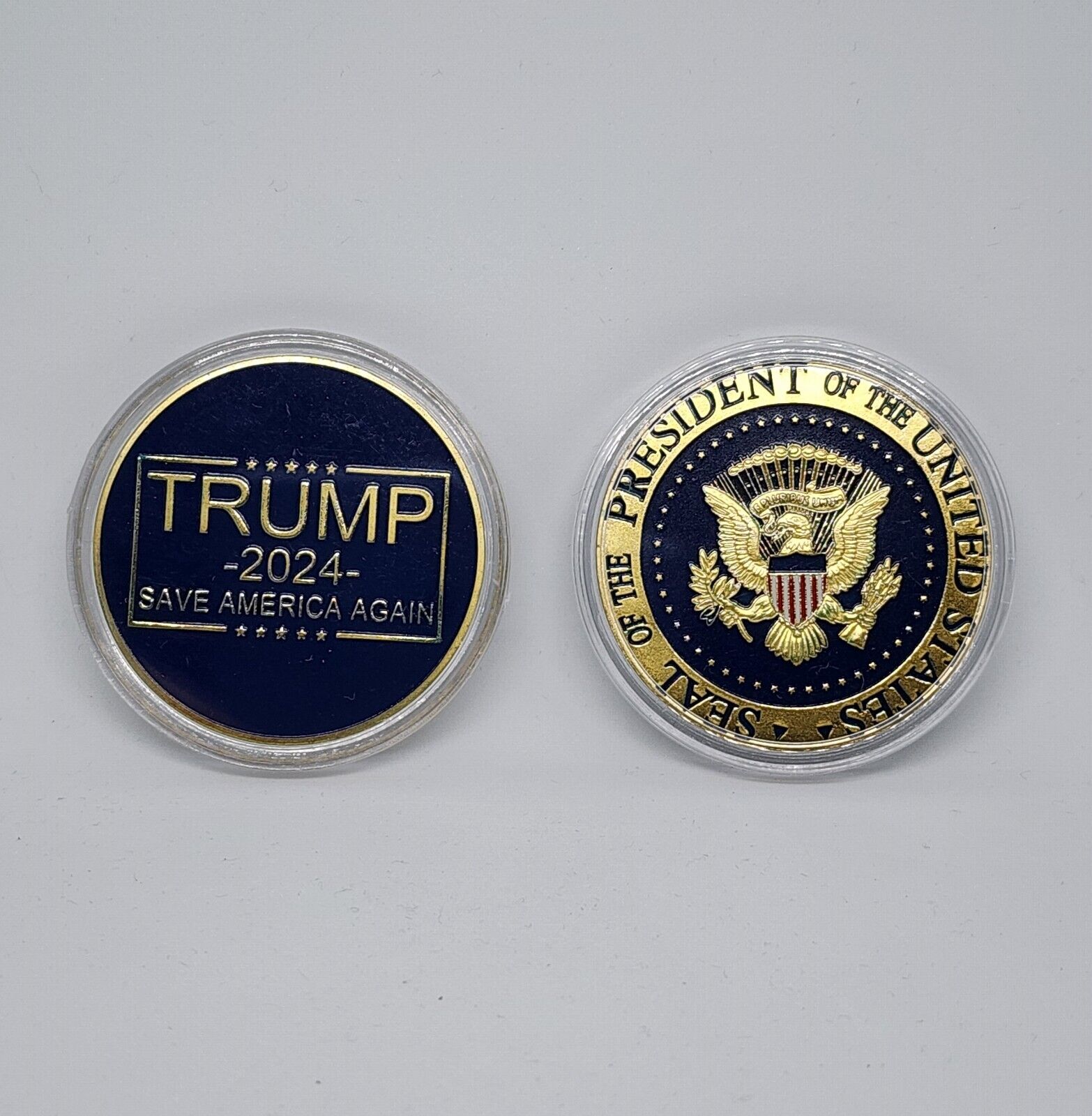 Trump 2024 Save America Again Seal President United States USA Coin GOLD