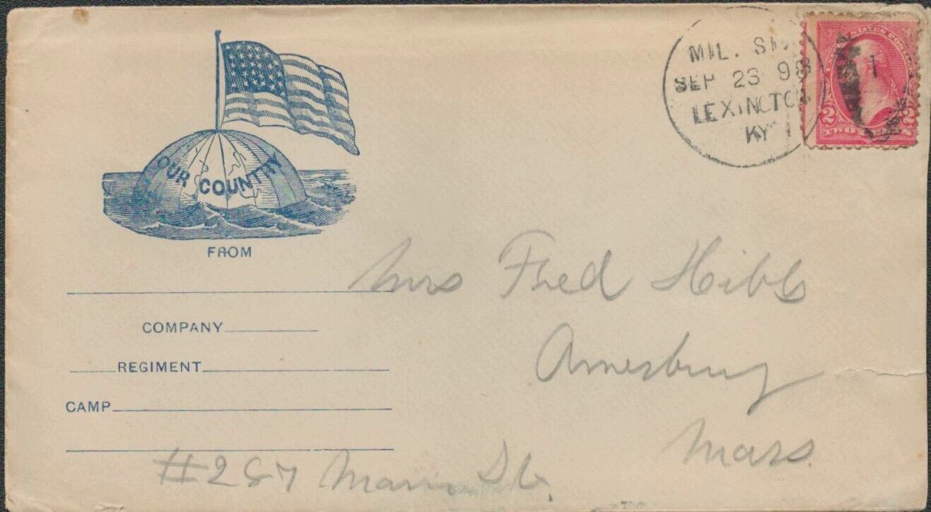 Spanish American War Cover 1898 Lexington Kentucky With Soldier's Letter