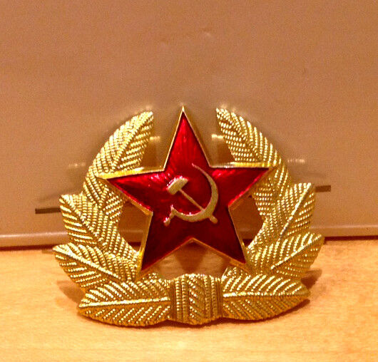 Soviet Russian  Red Army Star Hammer & Sickle Hat Badge  Military USSR KOKARDA