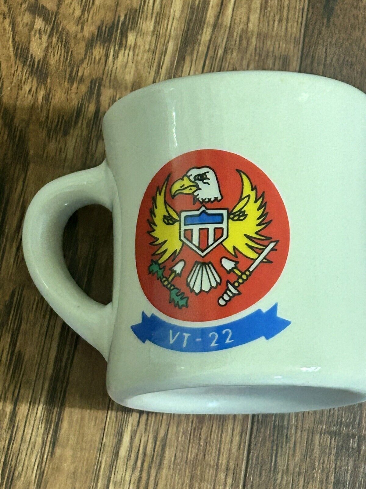 Vintage US Naval Air VT-22 Golden Eagles Ceramic Coffee Mug Cup Navy Militaria