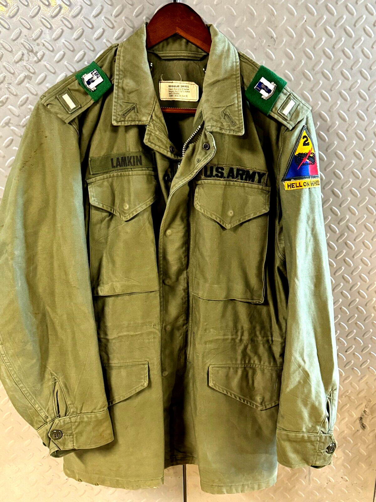 US Army M-1951 Korean War Military Field Jacket ~ Small  Hell on Wheels 50th Inf