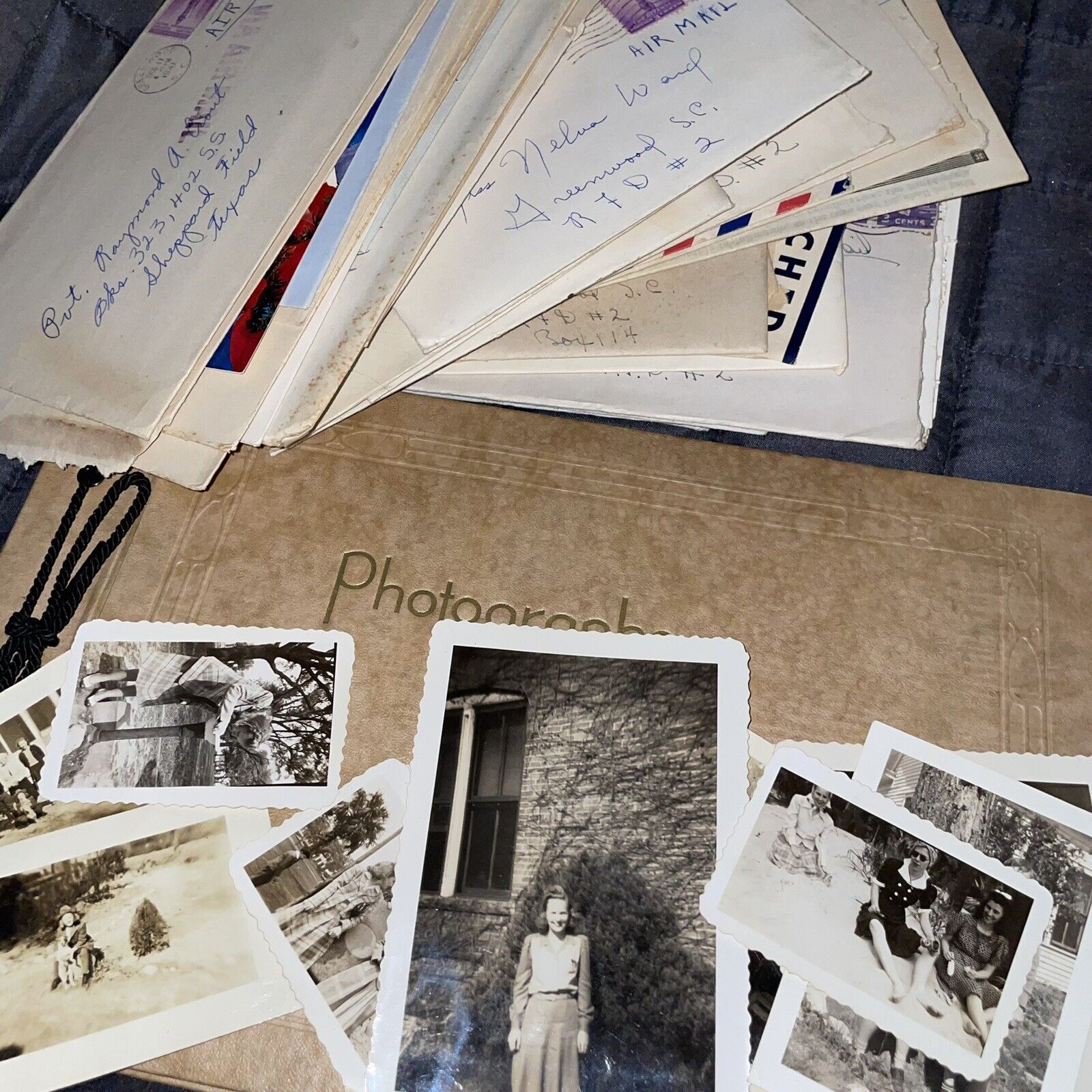 VTG LOT 35 Ww2 Letters Between Mopsie/Popsie 12 Photos And Album They Were In