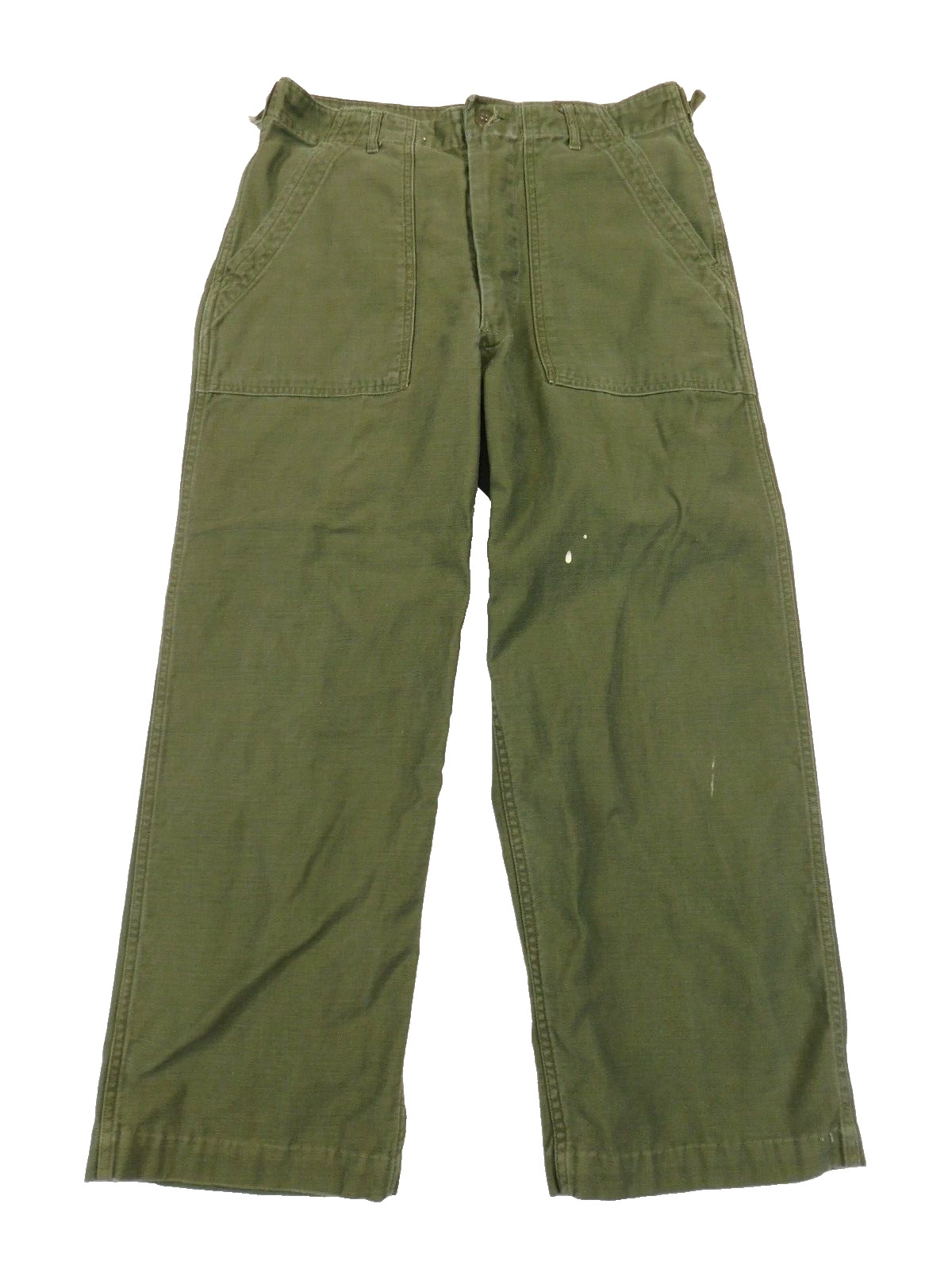 Vietnam US Army Fatigue Pants 34 x 26 OG-107 Sateen Cttn Green Military Trousers