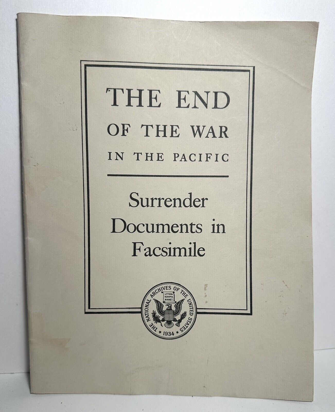 Vintage RARE 1945 Surrender Documents In Facsimile End Of The War In The Pacific