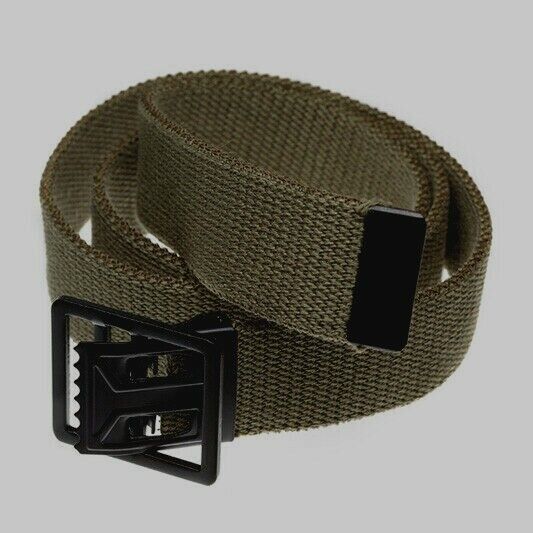 US MILITARY GRADE OD GREEN WEB BELT WITH BLACK BUCKLE 54