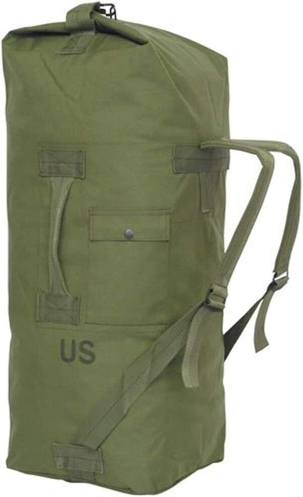 US Military Duffle Bag, OD Green Nylon Sea Bag Carry Straps Army Duffel USGI NEW