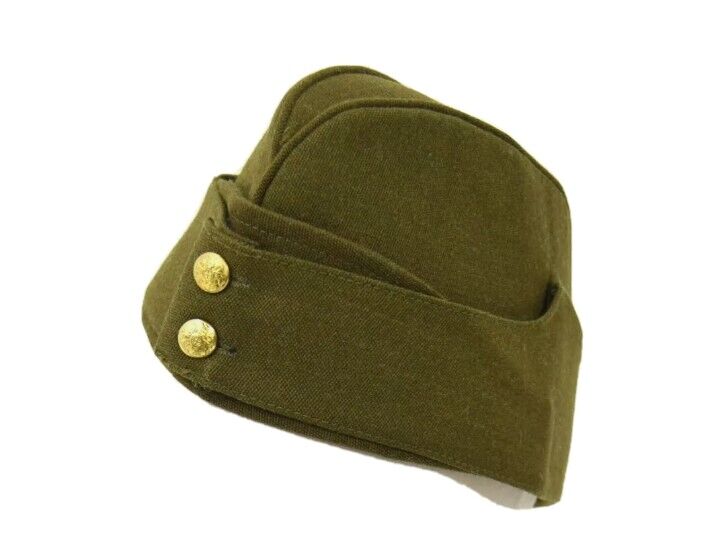 British Army Side Cap 1940's WW2 Forage Chip Hat Uniform Khaki Green Kings Crown