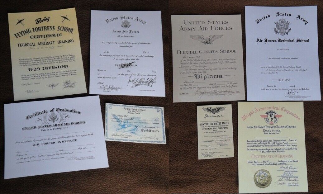 WW2  USAAF documents - (REPRODUCTIONS)