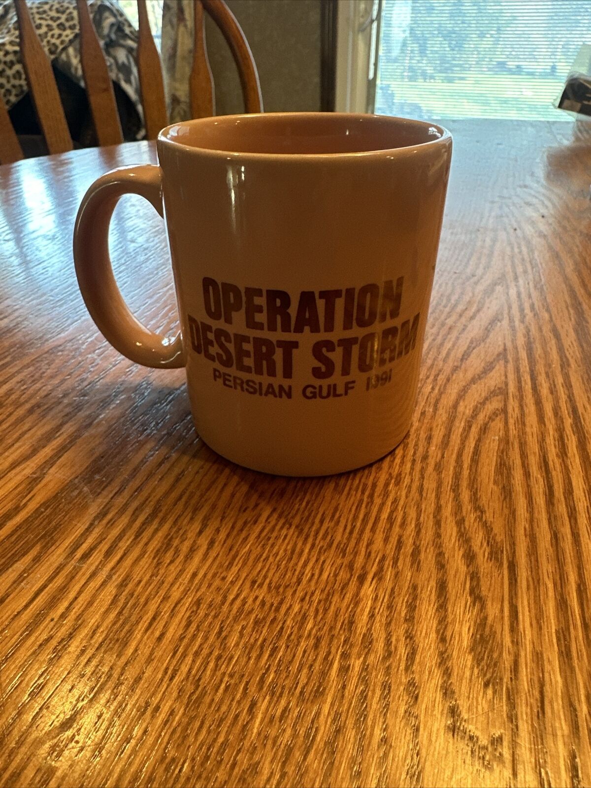 Vtg 1991 Operation Desert Storm Coffee Mug Cup Commemorative 22 KT Gold Gilded